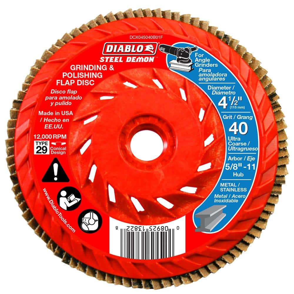 Diablo FD454040 4-1/2" 40-Grit Trapezoid Flap Disc