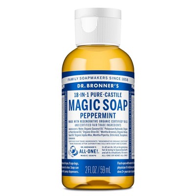 Dr. Bronner's Pure-Castile Liquid Soap, 2 oz Travel Size (Peppermint)
