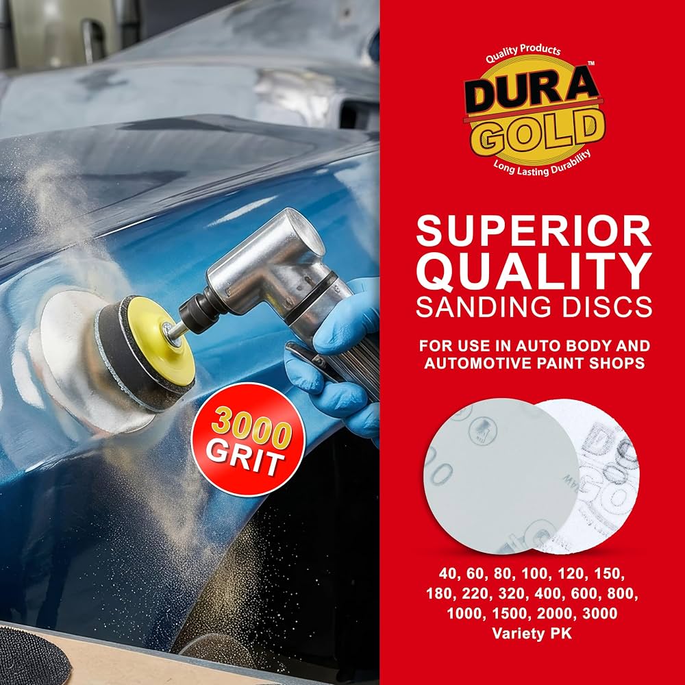 Dura-Gold 4.5" Hook & Loop Discs (400-3000 Grit)