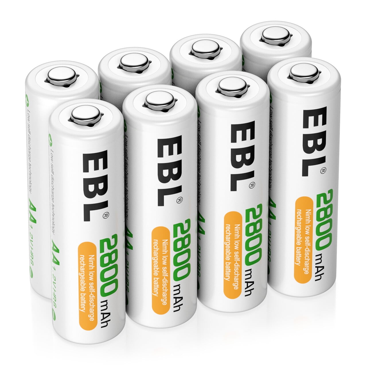 EBL AA NiMH Batteries (2800mAh, 8 Pack)