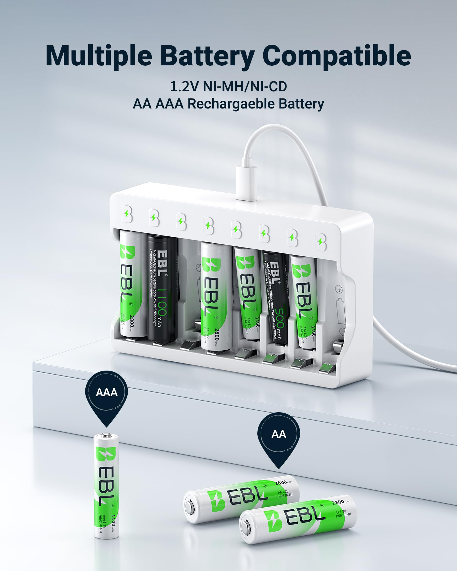 EBL AAA NiMH Batteries with Smart Charger