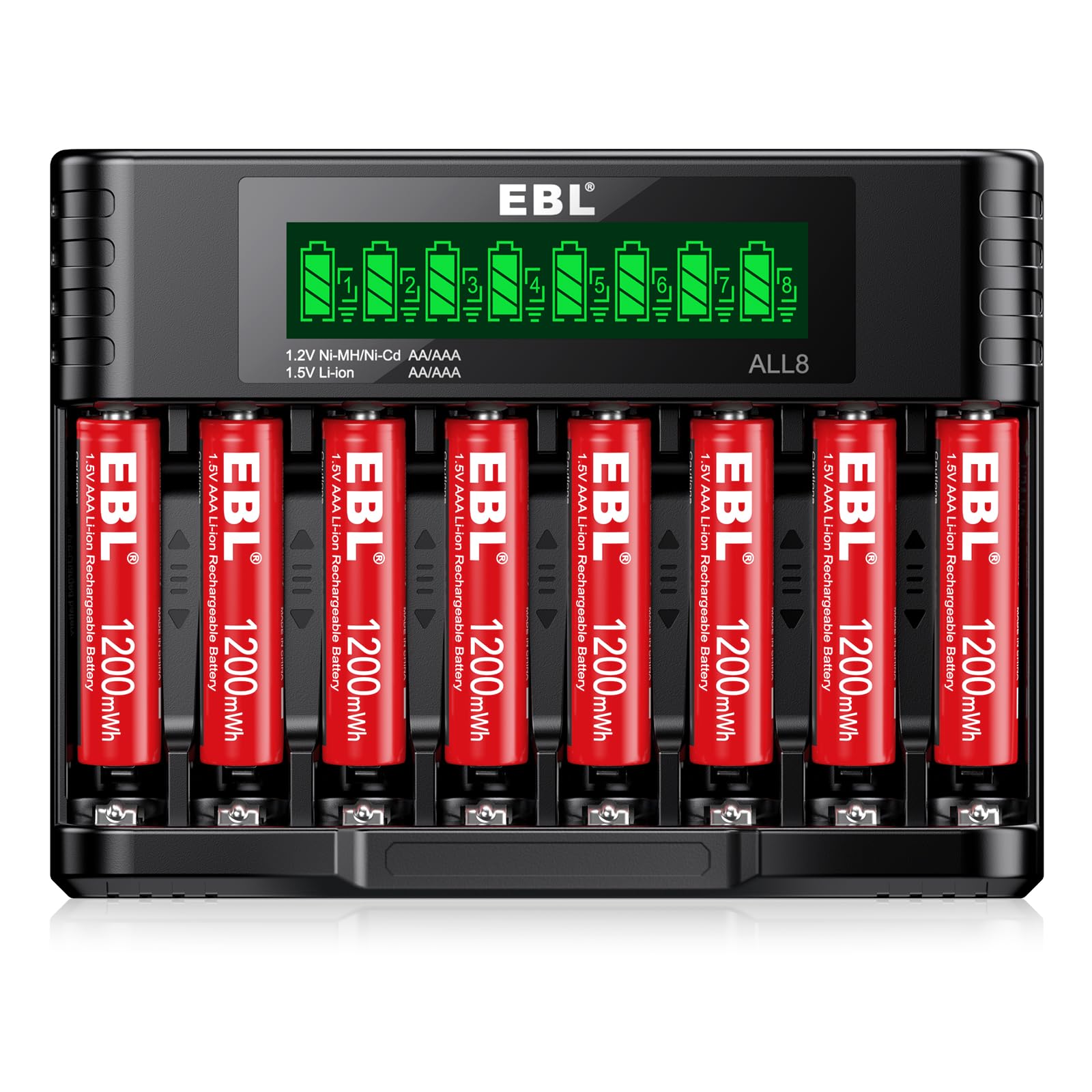 EBL AAA NiMH Rechargeable Batteries (8-Pack)