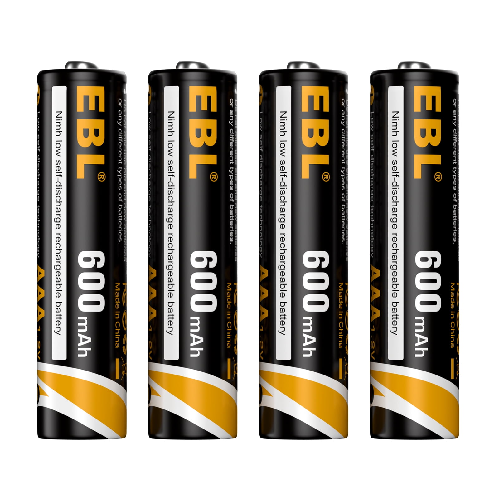 EBL AAAA NiMH Rechargeable Batteries (4-Pack, 600mAh)