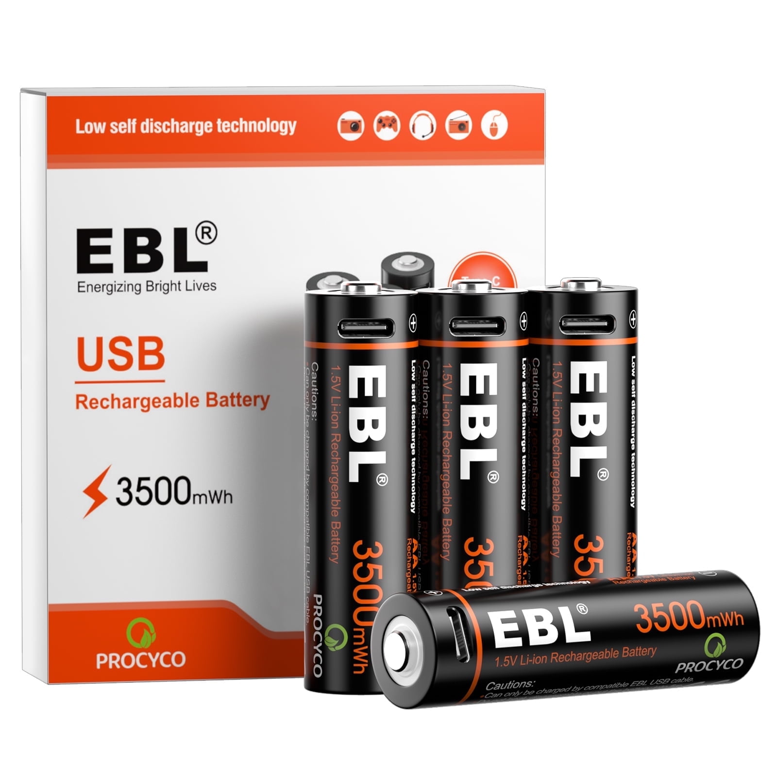 EBL LIR2032 Rechargeable Batteries (4-Pack)