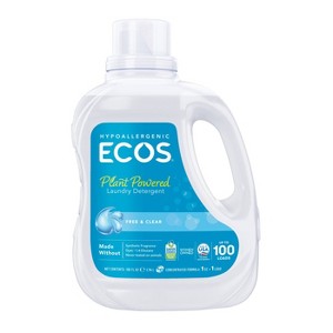 ECOS Plus Free & Clear Laundry Detergent, 100 oz, 66 Loads