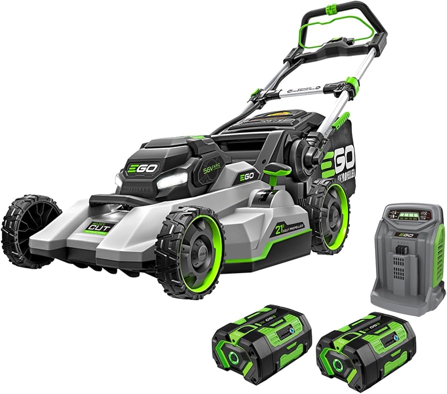 EGO POWER+ Electric Lawn Mower, Self-Propelled Cordless with Select Cut and Touch Drive, Includes (2) 56V 6.0Ah Batteries and Rapid Charger - LM2134SP-2 w/(2) 6.0Ah Batteries, Select Cut