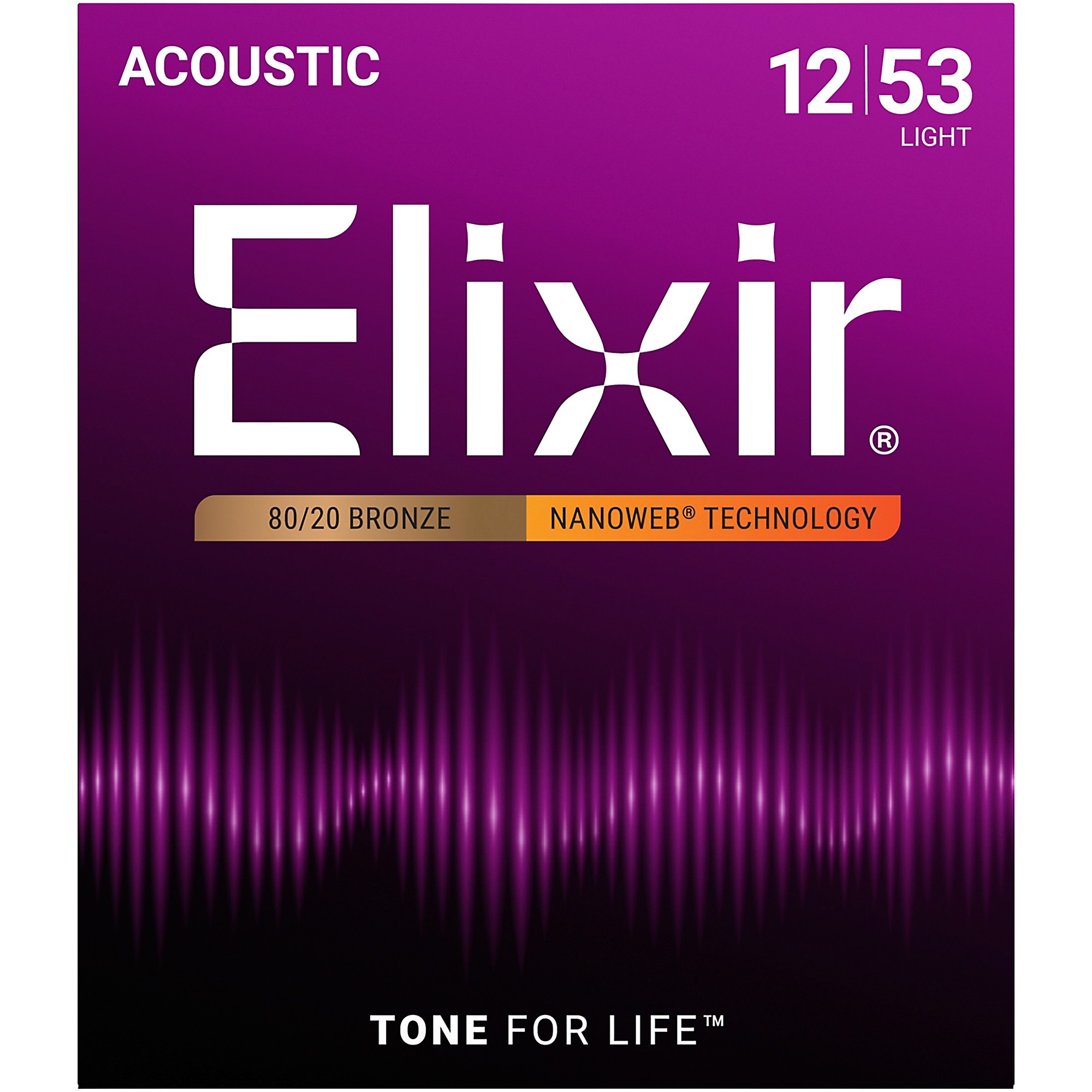 Elixir Nanoweb Acoustic Guitar Strings Light .012-.053