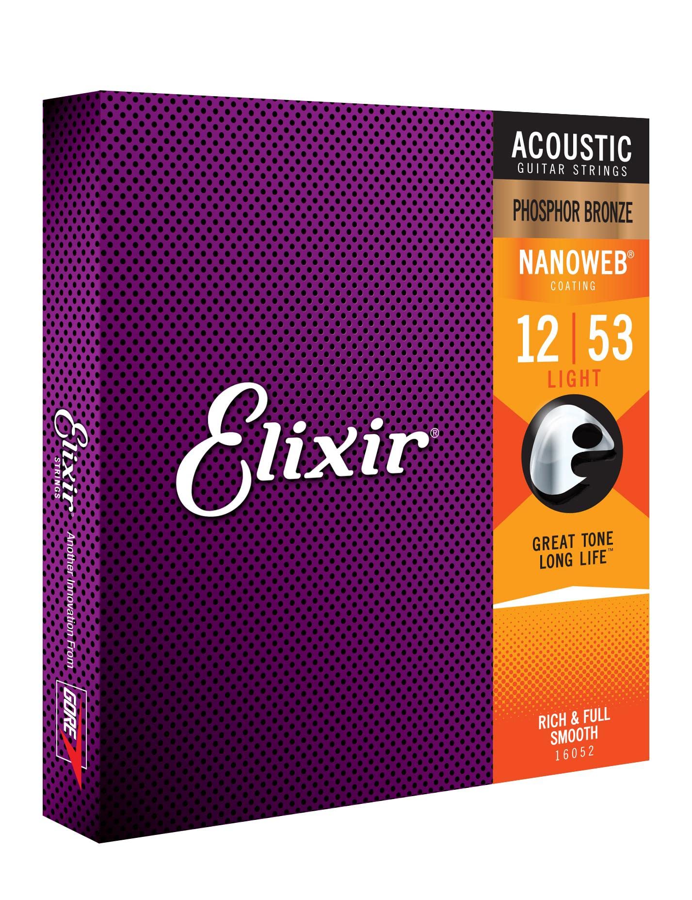Elixir Nanoweb Phosphor Bronze Light Strings (12-53)