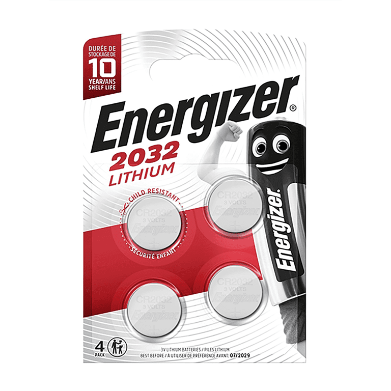 Energizer CR2032 Lithium Coin Batteries, 4 Count
