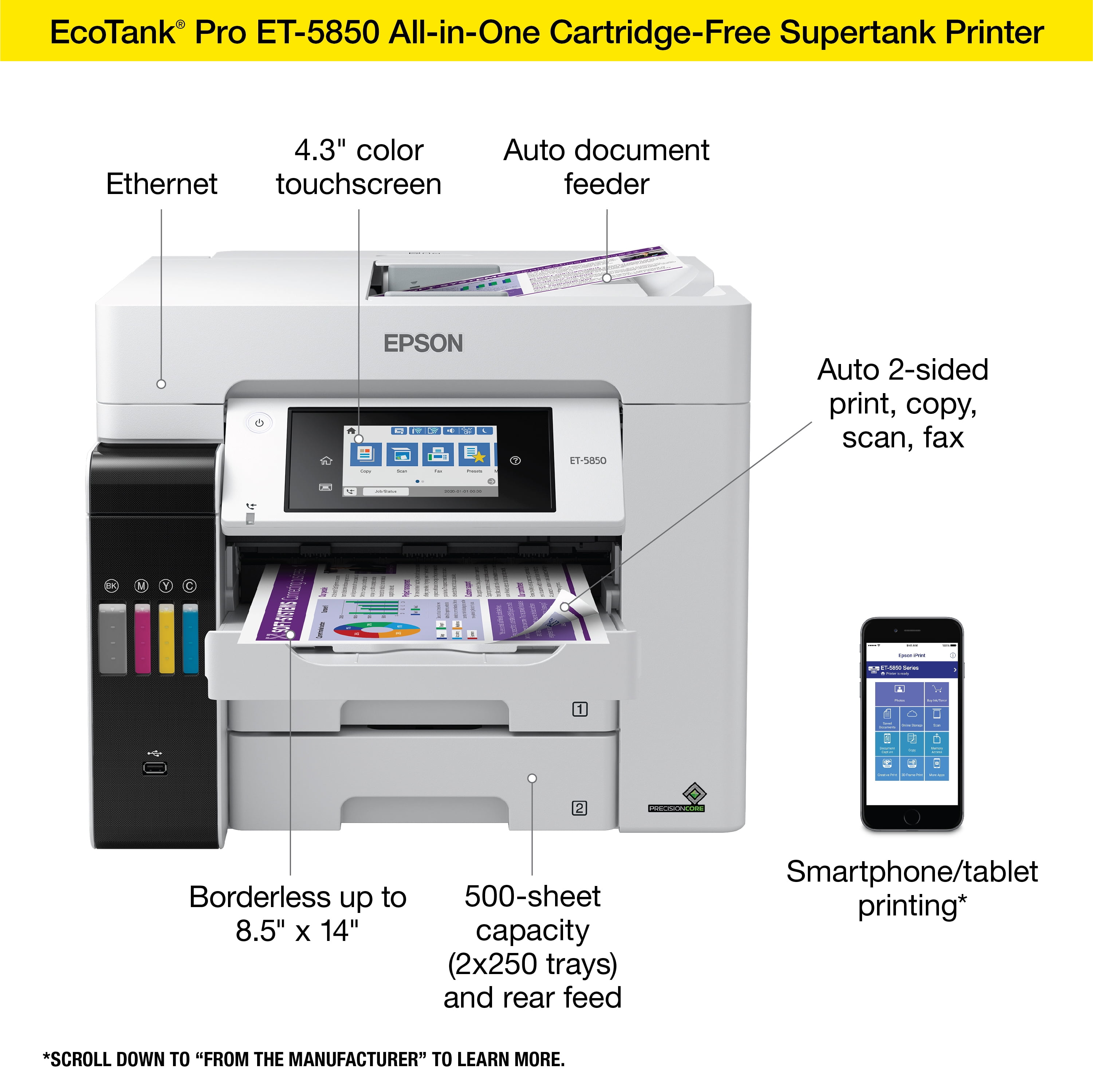 Epson EcoTank Pro ET-5850 All-in-One Supertank Printer