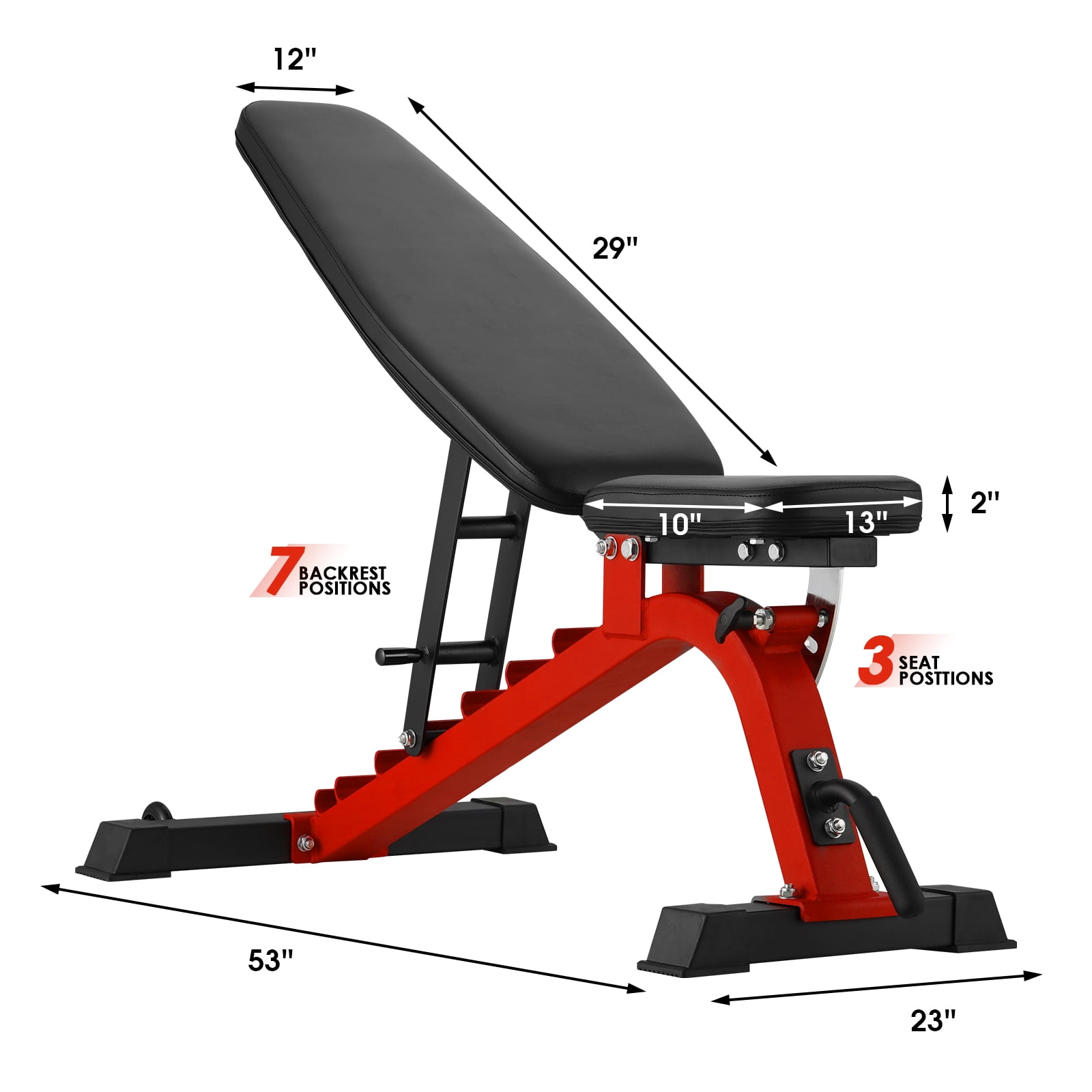 ER KANG Adjustable Weight Bench, 800lbs Capacity