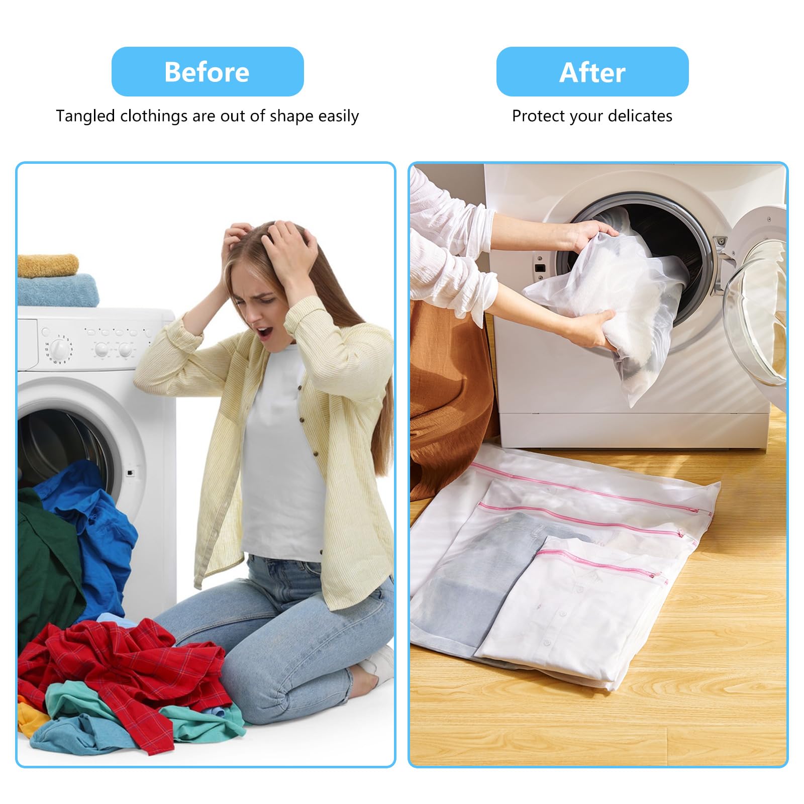 Eudele Mesh Laundry Wash Bags (4-Pack)