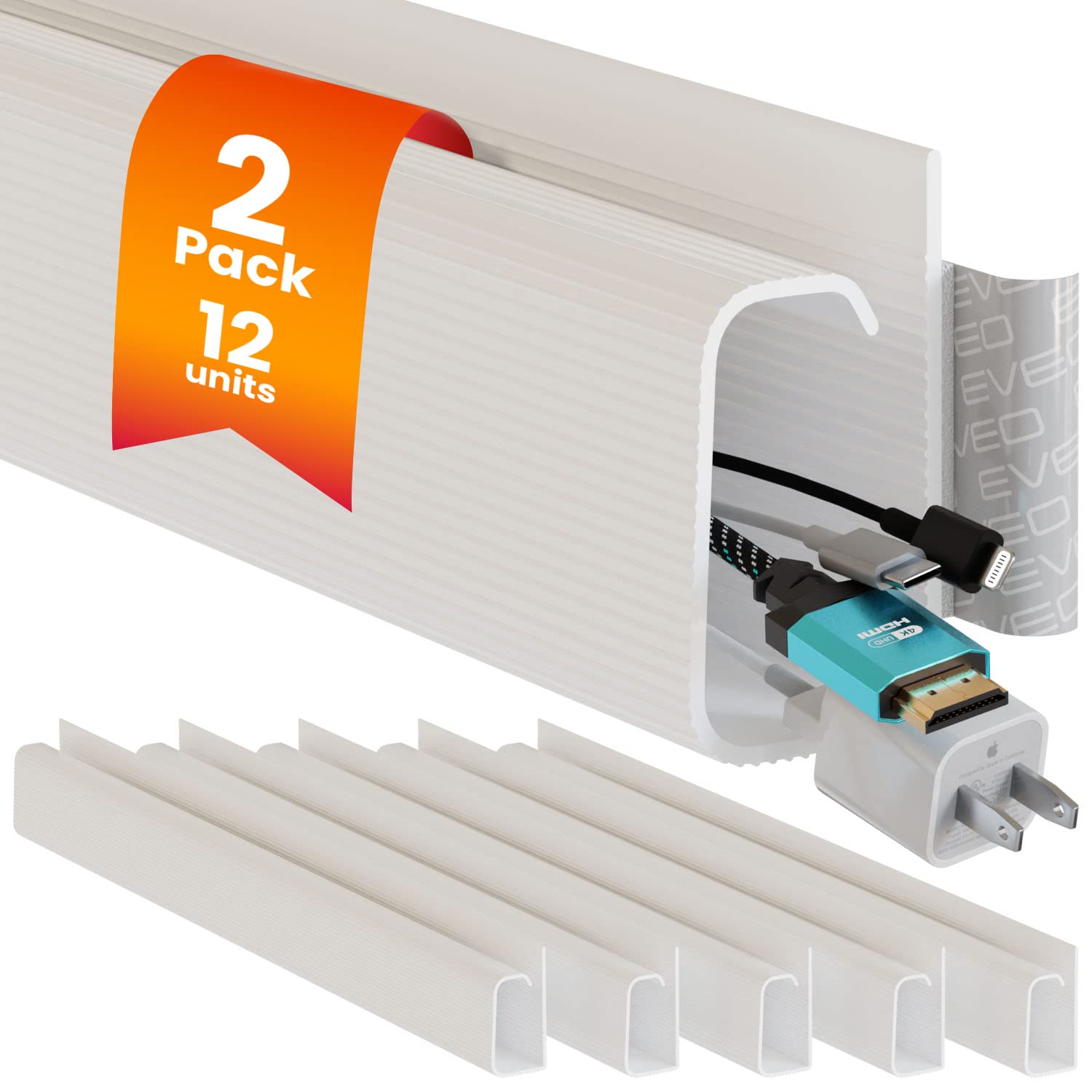 EVEO Universal Cable Management Sleeve, 2 Pack