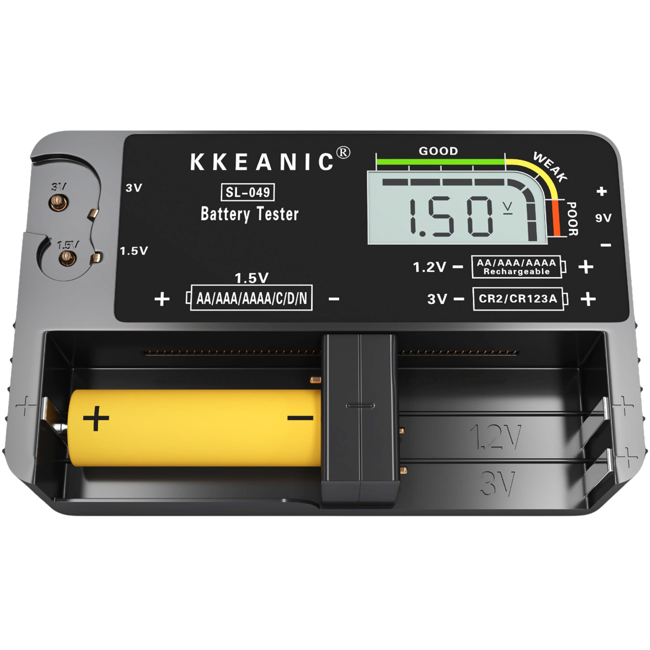 Eversame Digital LCD Battery Tester (AA/AAA/C/D/9V)