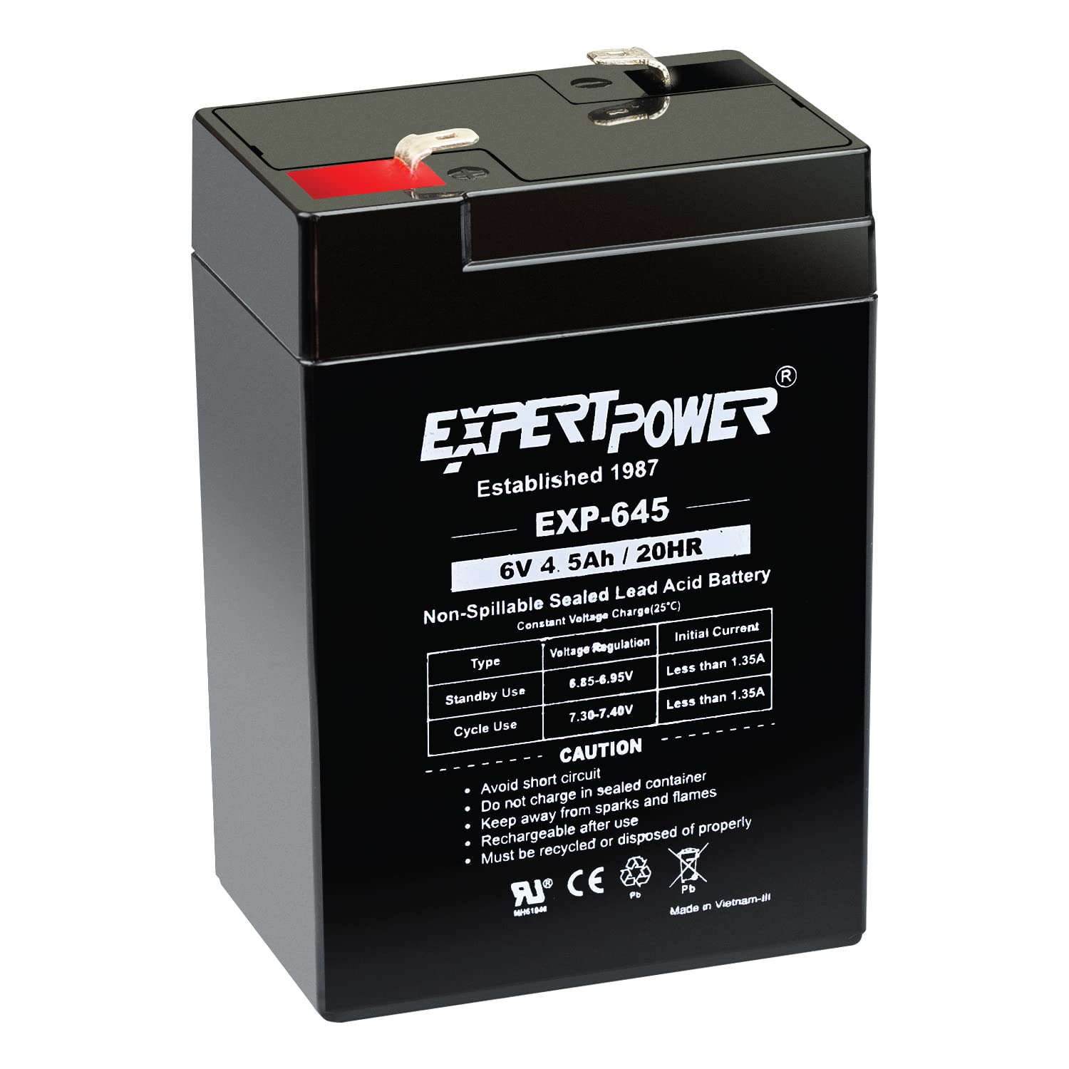 ExpertPower 6V 4.5Ah Rechargeable SLA Battery
