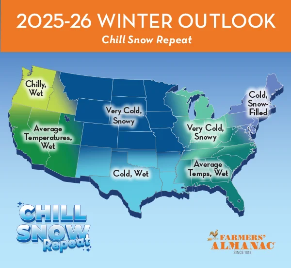 Farmers' Almanac 2025 Extended Weather Forecast