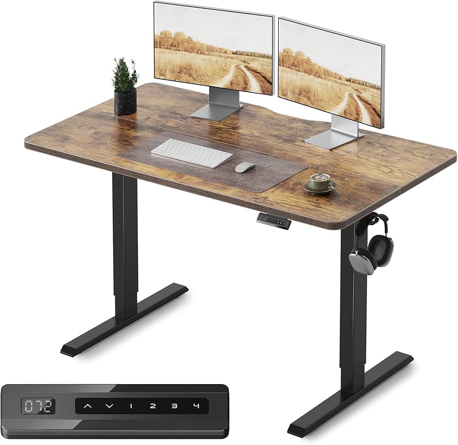 Fezibo 48-Inch Electric Standing Desk, Furmax Mid-Back Mesh Office Chair, Acer SB220Q 21.5-Inch Full HD Monitor