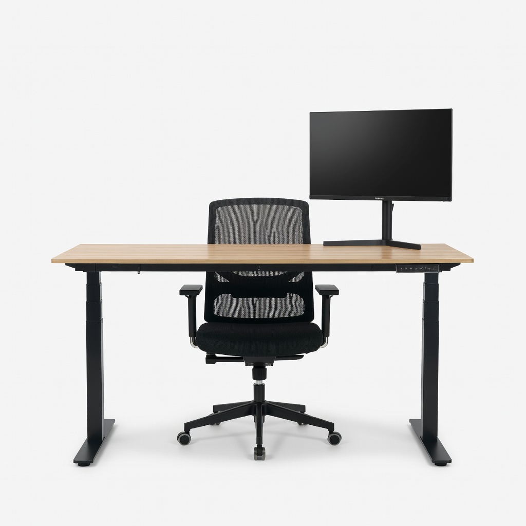 Fezibo 48-inch Electric Standing Desk + Furmax Mid-Back Office Chair + Samsung LF27T350 27-inch FHD Monitor Setup