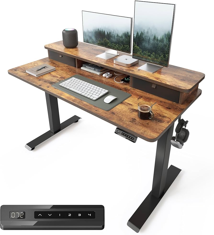 FEZIBO 48x24 Electric Standing Desk + SIHOO M18 Ergonomic Chair