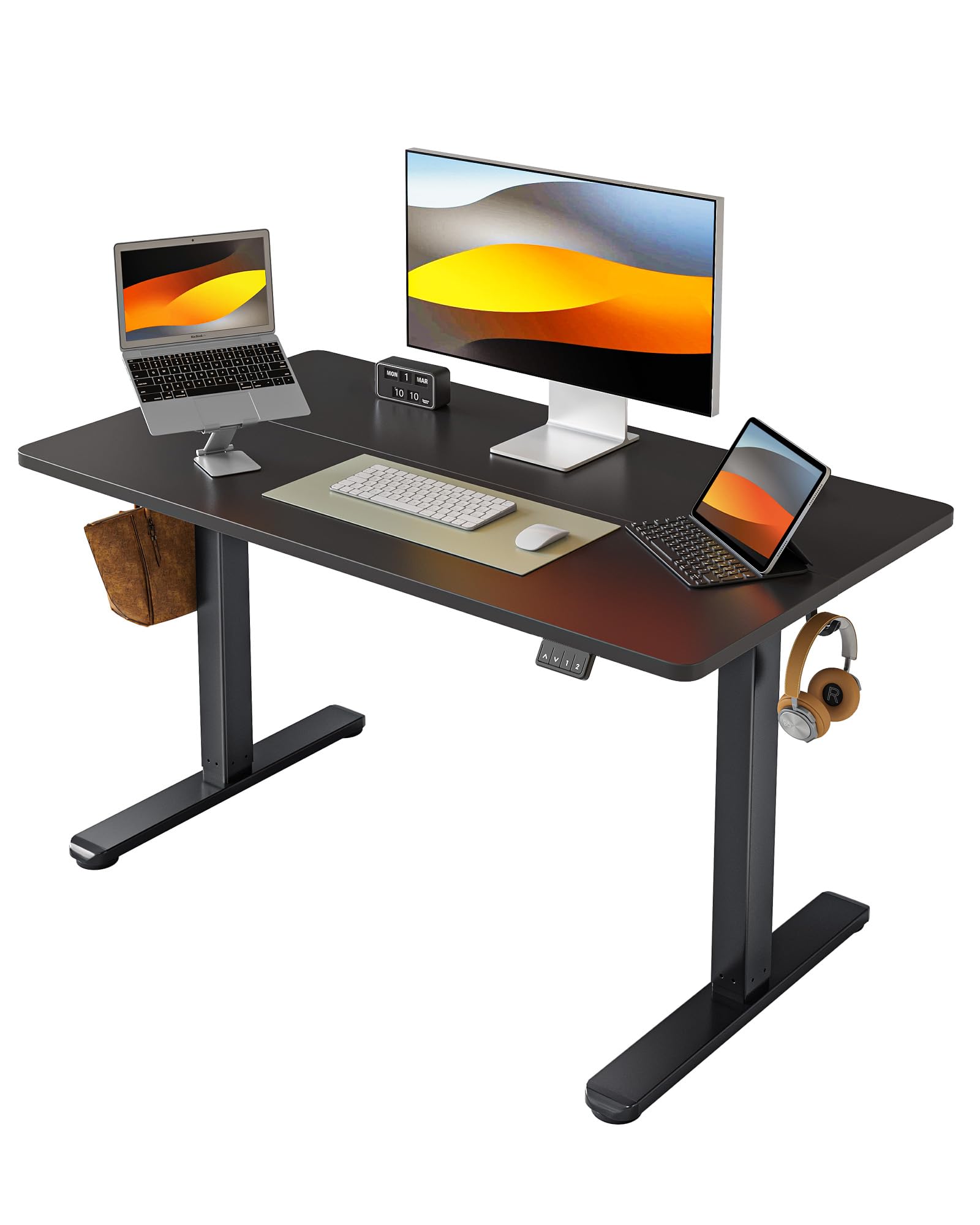 FEZIBO 48x30 Inch Electric Standing Desk + Furmax Mid-Back Mesh Chair