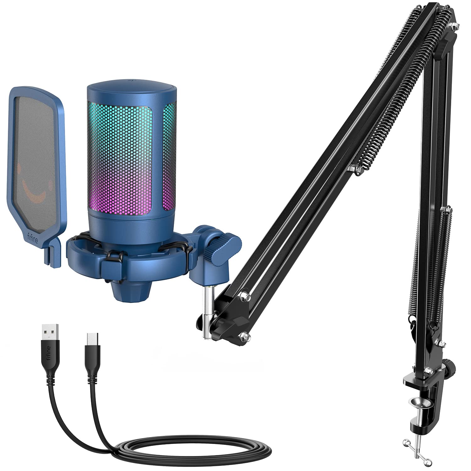 FIFINE AmpliGame A6V RGB Microphone Kit