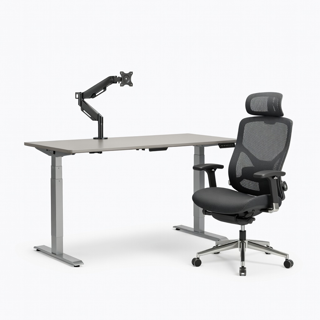Flexispot E7 Pro 48-Inch Electric Standing Desk + Sihoo Doro C100 Ergonomic Chair + VIVO Single Monitor Arm (2026 Bundle)