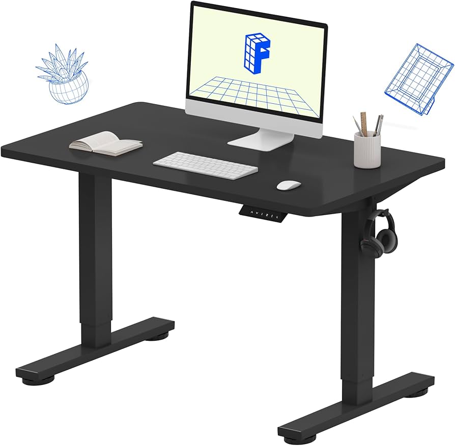 FlexiSpot EN1 40-Inch Compact Standing Desk + Furmax Mid-Back Mesh Chair + WALI Single Monitor Arm