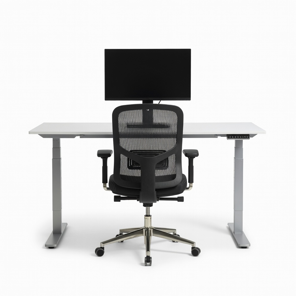 FlexiSpot EN1 48-Inch Standing Desk + SIHOO M18D Ergonomic Chair + Dell P2423D 24-Inch QHD Monitor Setup