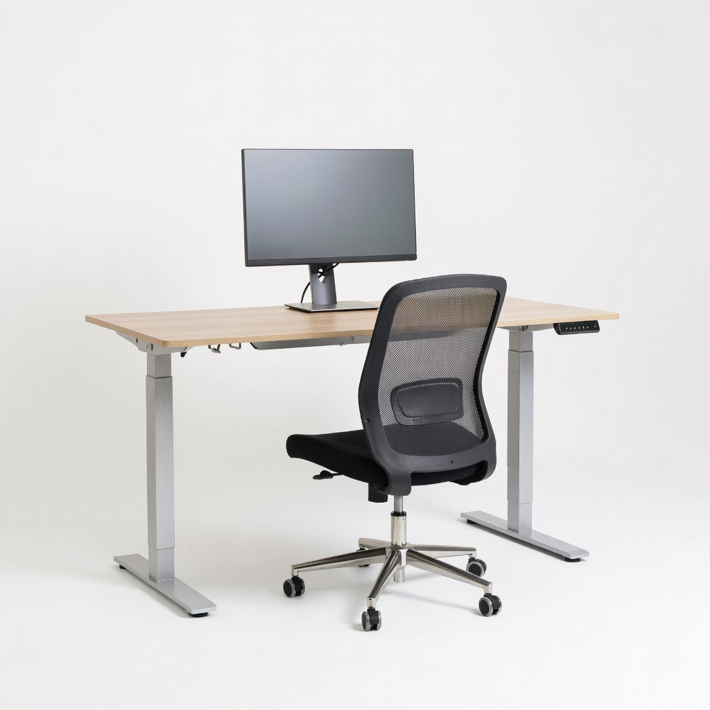 Flexispot EN1 48x30 Standing Desk + Hbada Ergonomic Mesh Chair + Dell S2721QS 27-Inch 4K Monitor