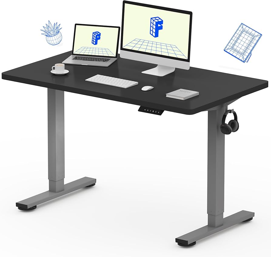 FlexiSpot EN1 Electric Standing Desk + Hbada HW4201 Ergonomic Chair + Dell S2722DC 27-Inch Monitor Bundle
