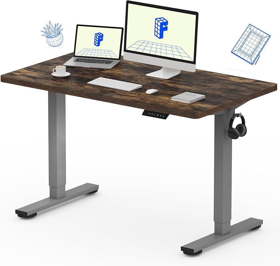 Flexispot EN1 Standing Desk 48-inch + Hbada Mesh Ergonomic Chair + Dell S2722QC 27-inch Curved QHD Monitor Bundle