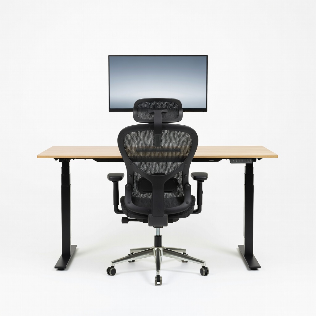Flexispot OC3 55-inch Standing Desk + SIHOO M18 Ergonomic Chair + LG 27QN600 27-inch QHD Monitor Setup