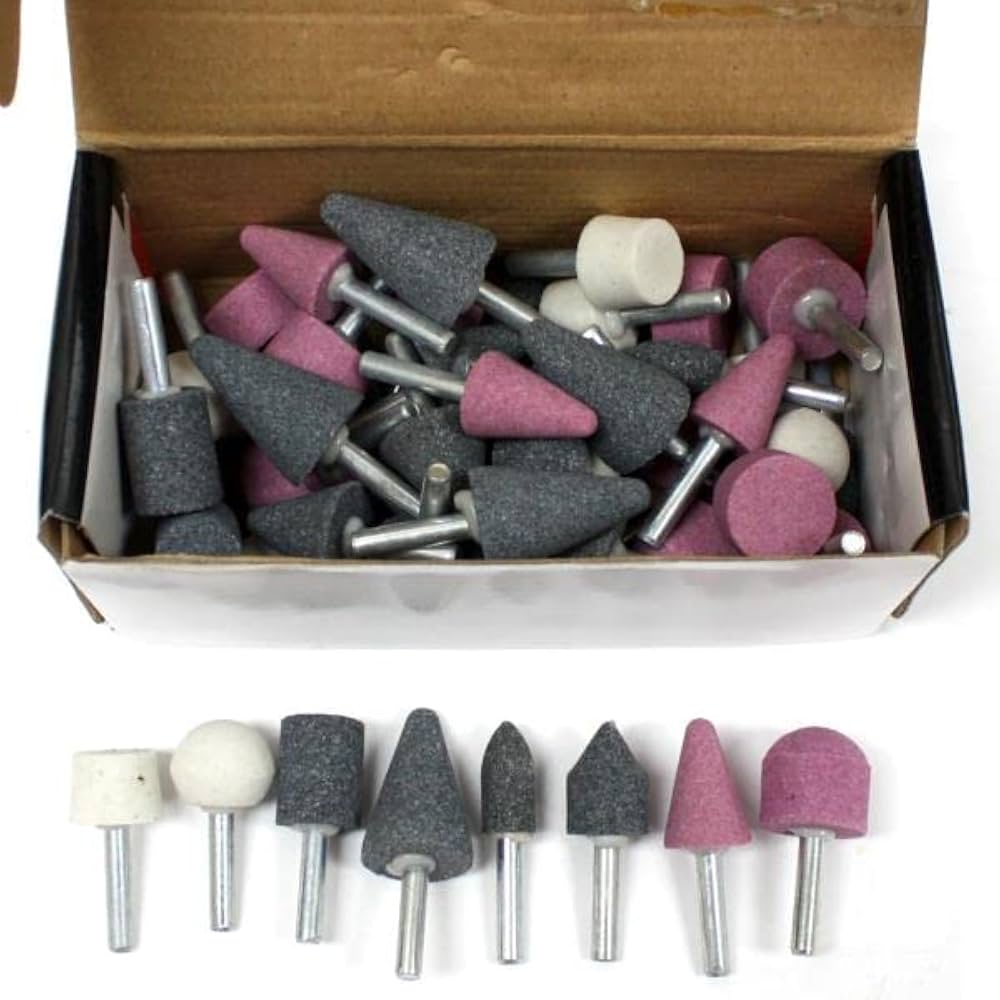 Forney 60162 Mounted Stone Point Set, 20-Piece (80 Grit Focus)