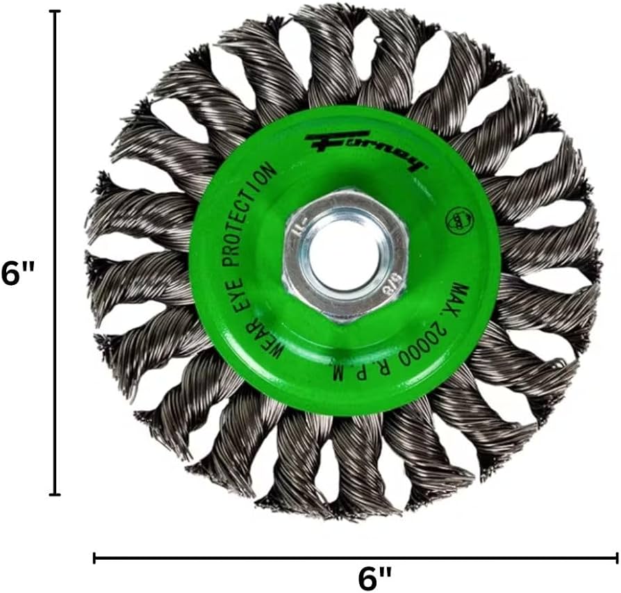 Forney 73221 Crimped Wire Wheel Brush, 6-Inch