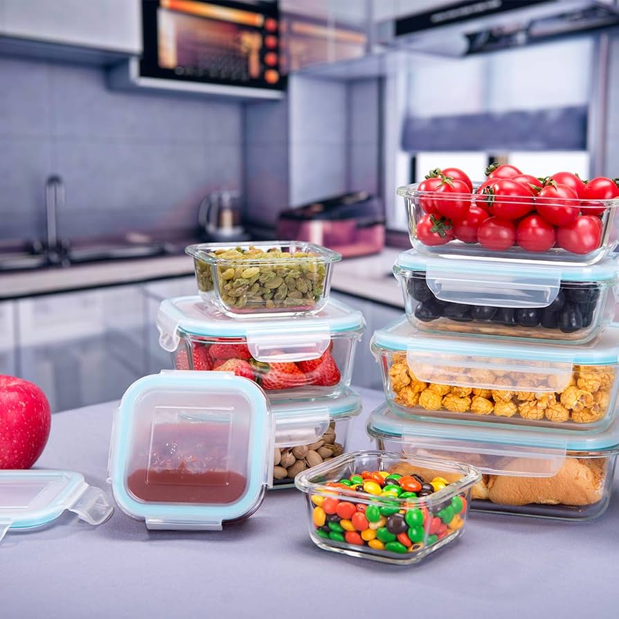 FRESEE 18-Piece Glass Food Storage Set