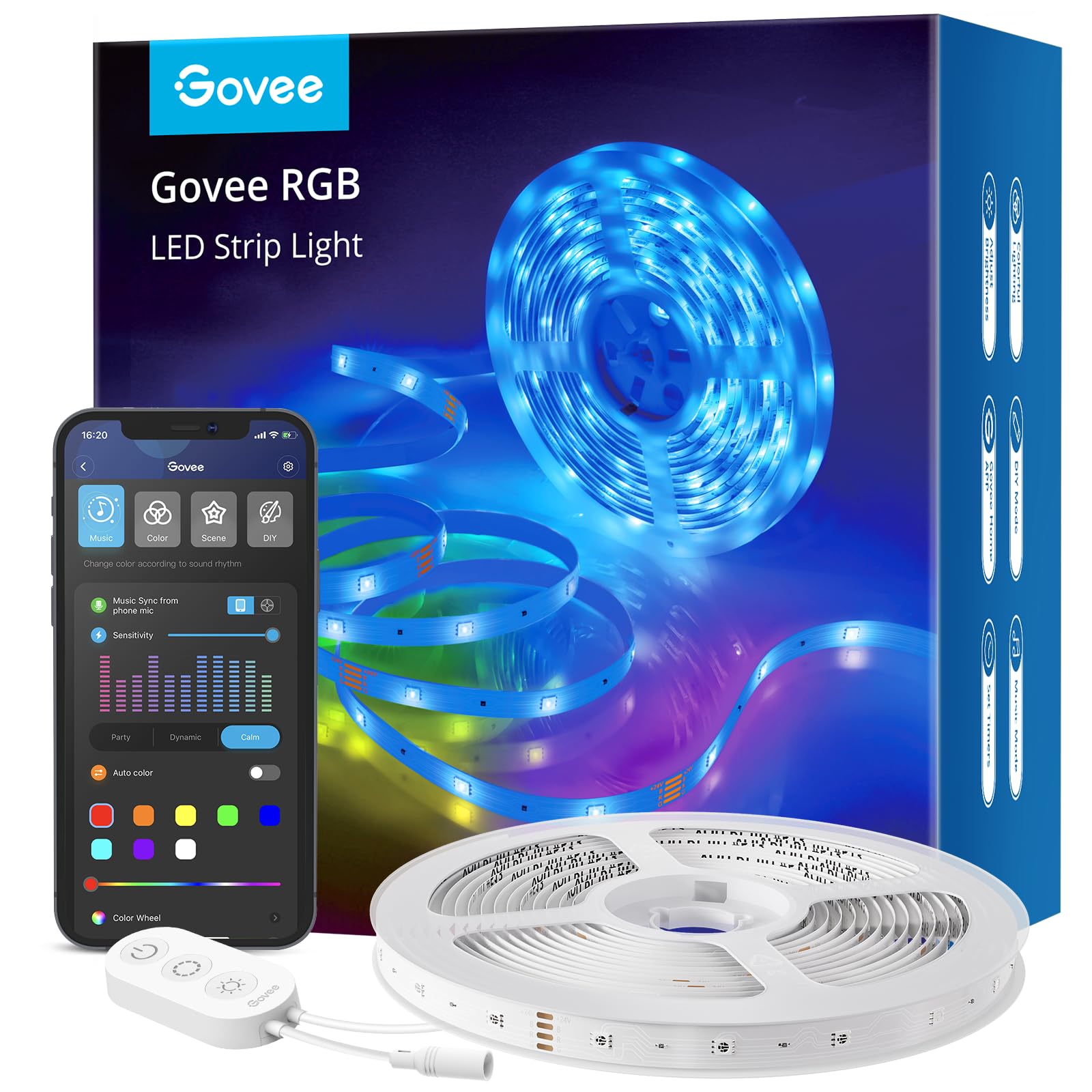 Govee 16.4ft RGB LED Strip Lights with App Control