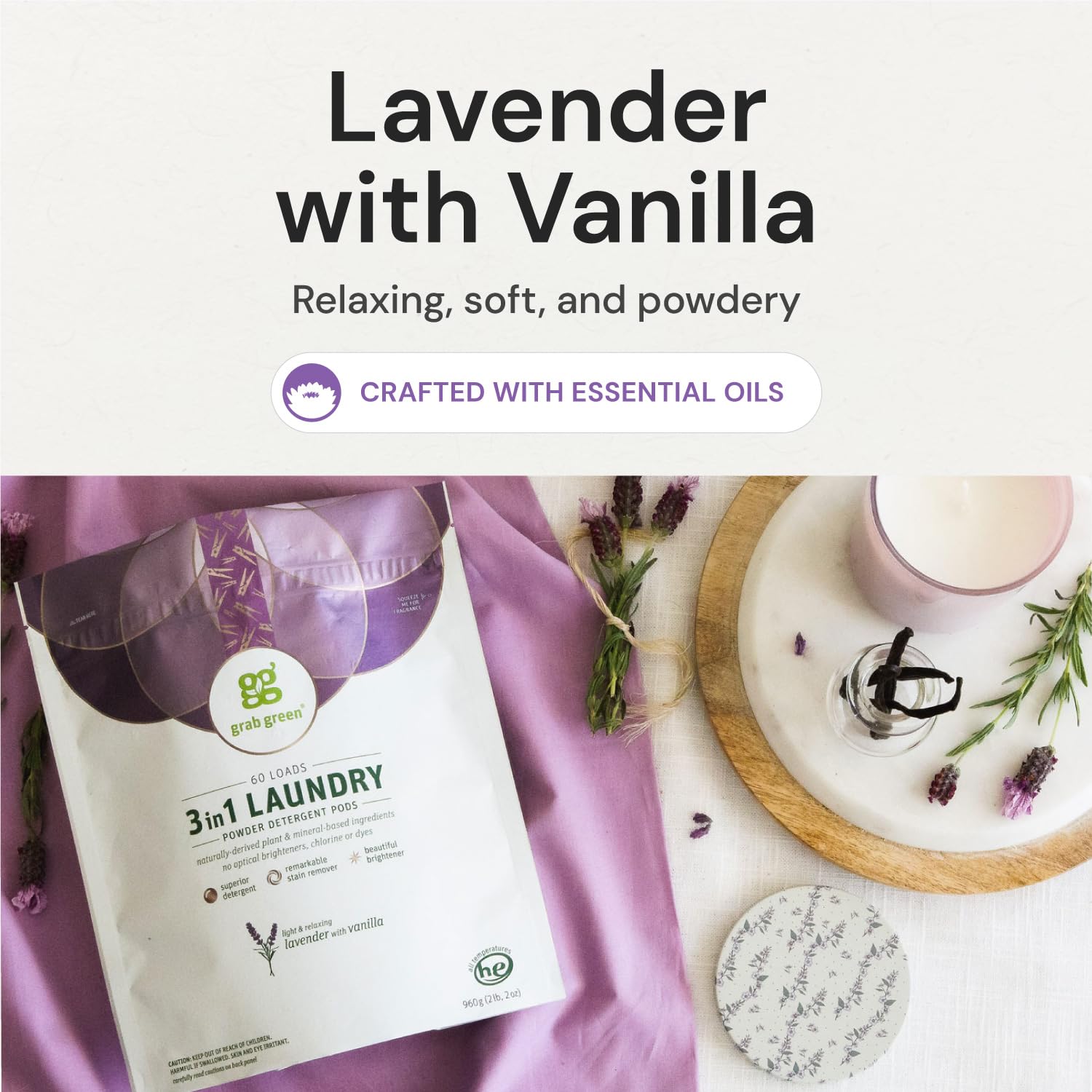 Grab Green Stoneworks Fabric Softener, Lavender, 48 Loads