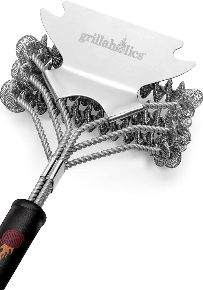 Grillaholic BBQ Grill Brush with Scraper, 18-Inch