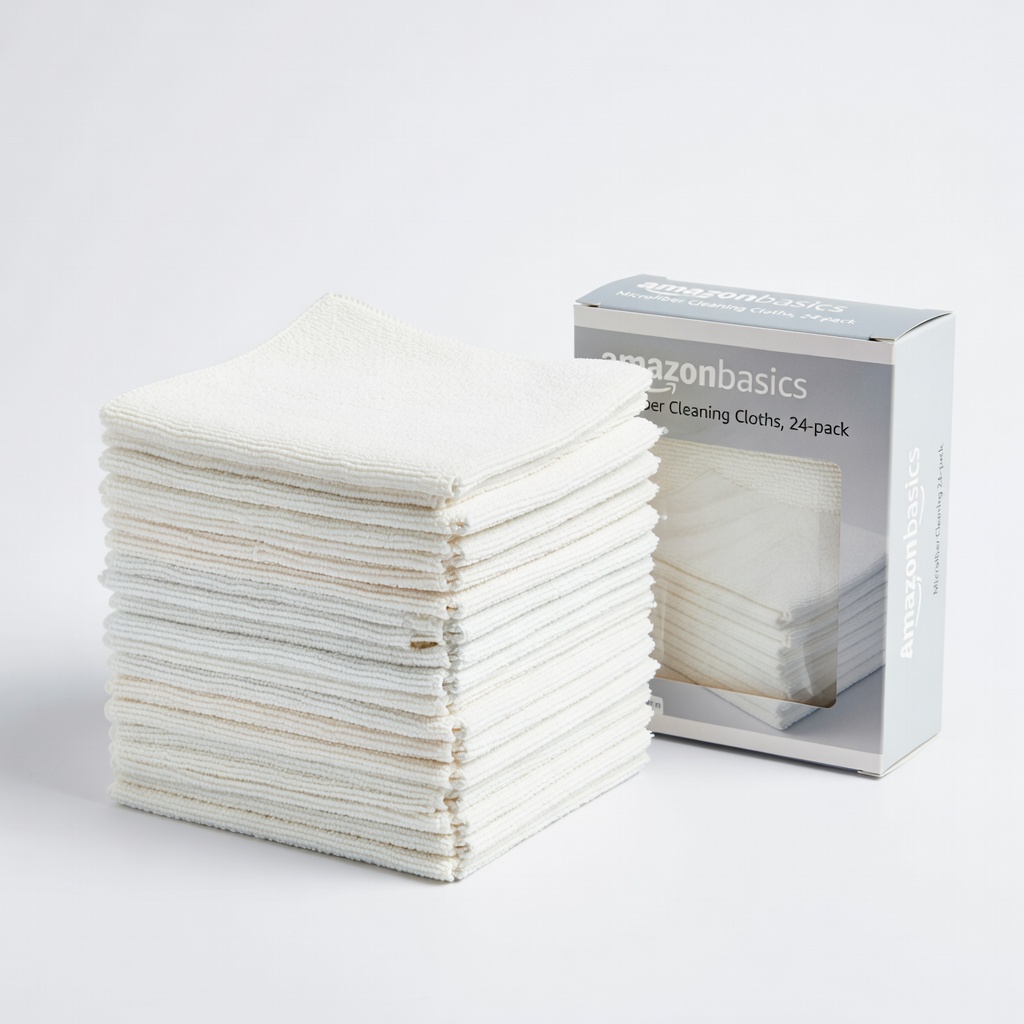 Amazon Basics Microfiber Cleaning Cloths, 24-pack