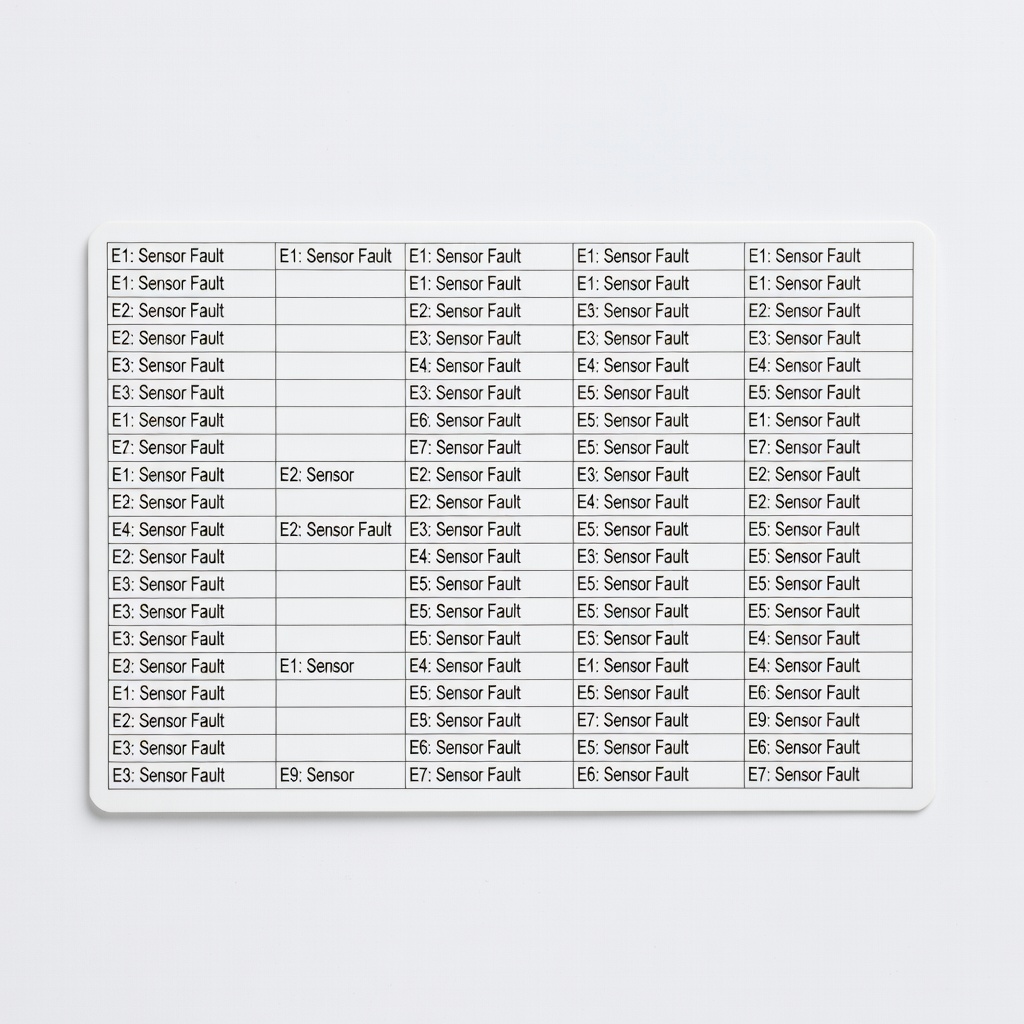 Appliance Error Codes Magnet Chart