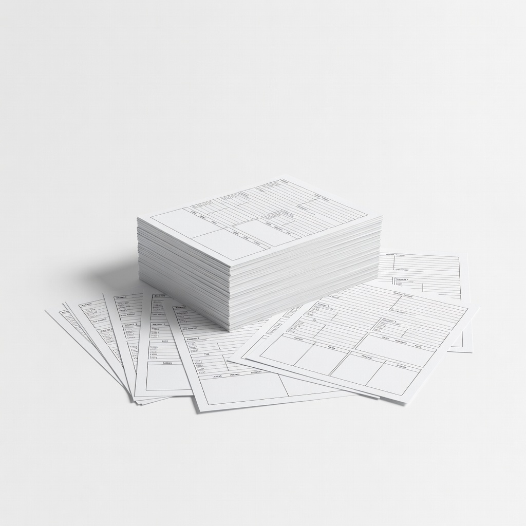 Blank RPG Character Sheets (100 Pack)