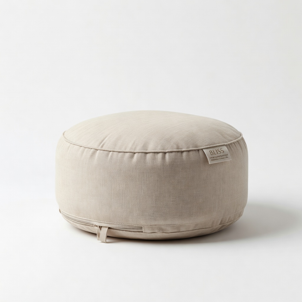 BLISS Artfully Crafted Buckwheat Meditation Cushion Zafu
