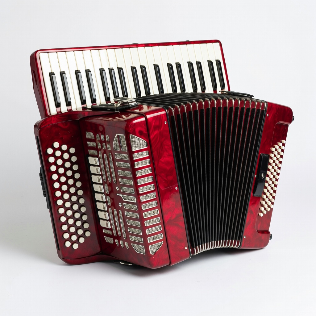 Box 26-Key 120 Bass Piano Accordion (Red)
