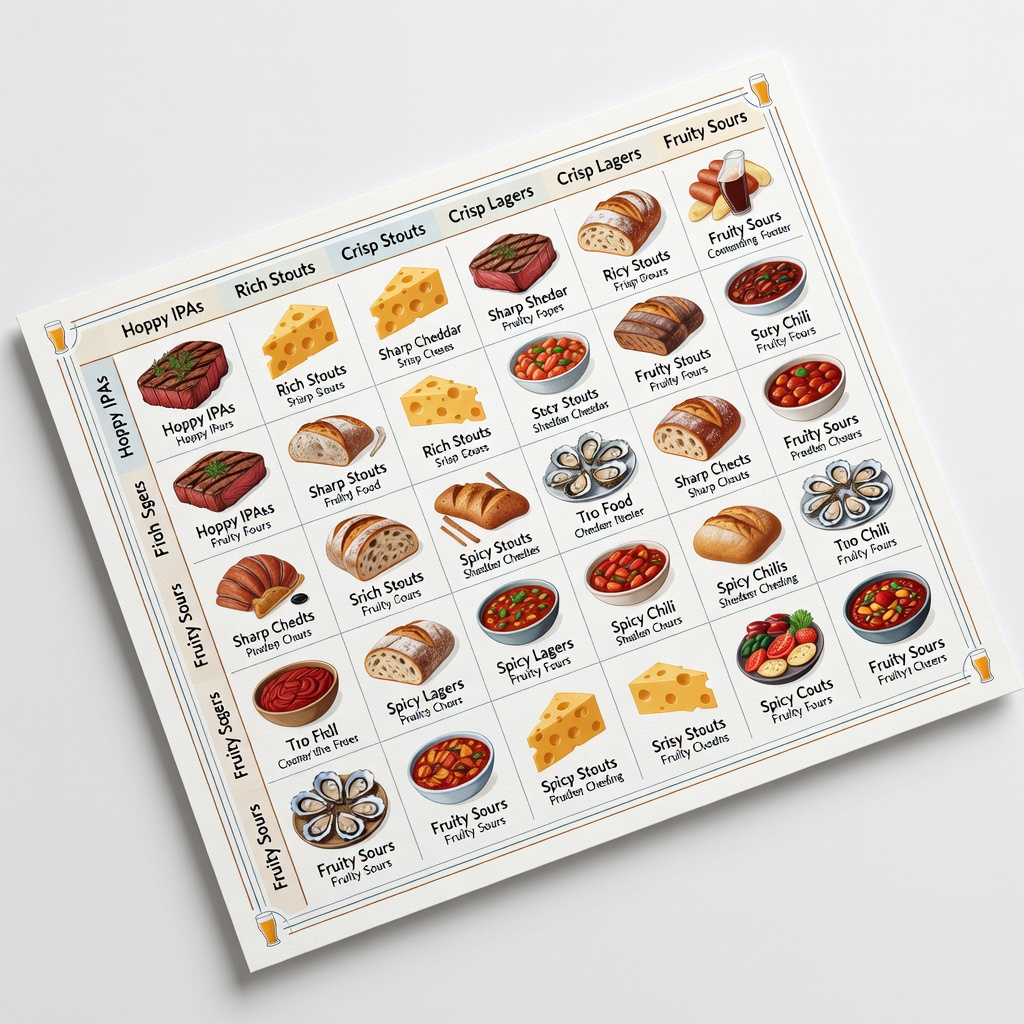 Brewery Lane Designs Beer Food Pairing Chart Print