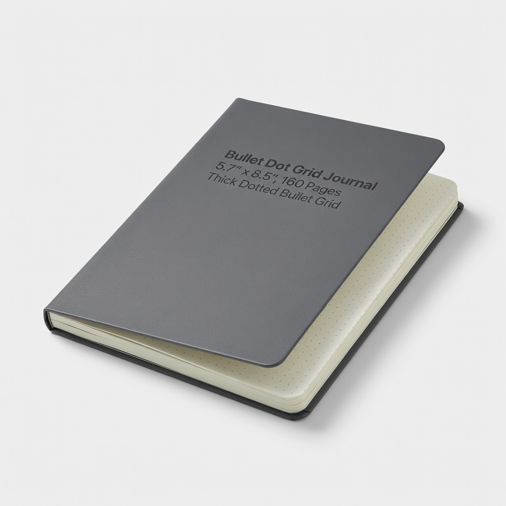 Bullet Dot Grid Journal Notebook, 5.7" x 8.5", 160 Pages Thick Dotted Bullet Grid