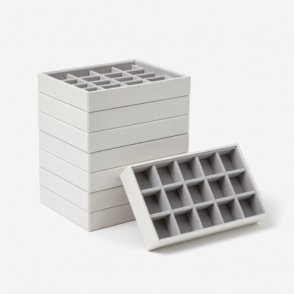 Caydo 8 Pack Stackable Jewelry Tray Organizers