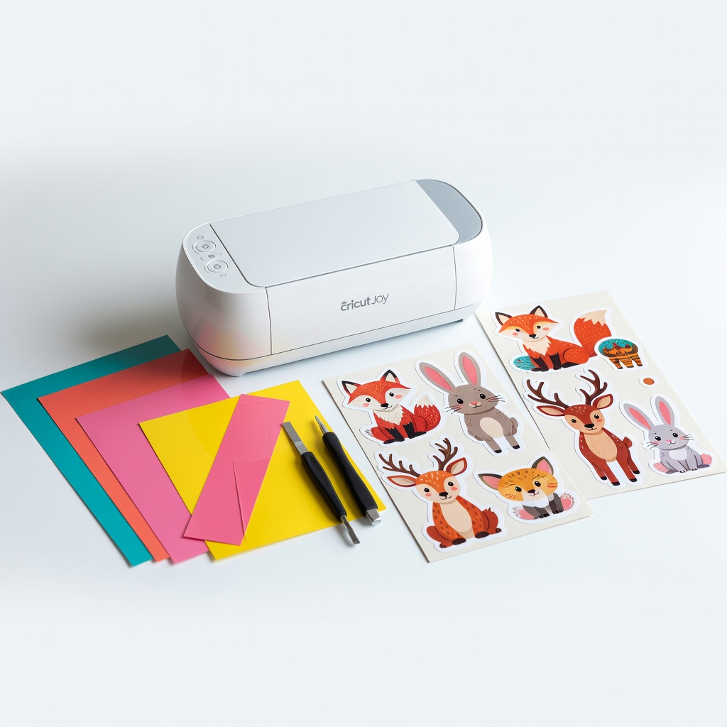 Cricut Joy Xtra Starter Bundle (includes animal-themed vinyl stickers)