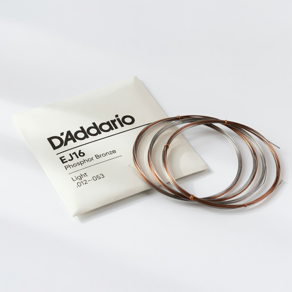 D'Addario EJ16 Phosphor Bronze Acoustic Guitar Strings, Light (.012-.053)
