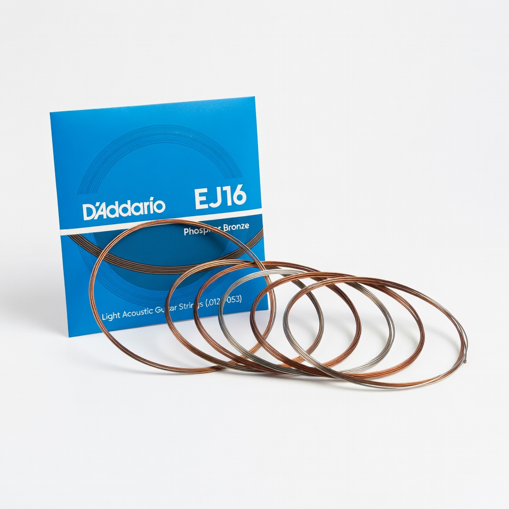 D'Addario EJ16 Phosphor Bronze Light Acoustic Guitar Strings (.012-.053)