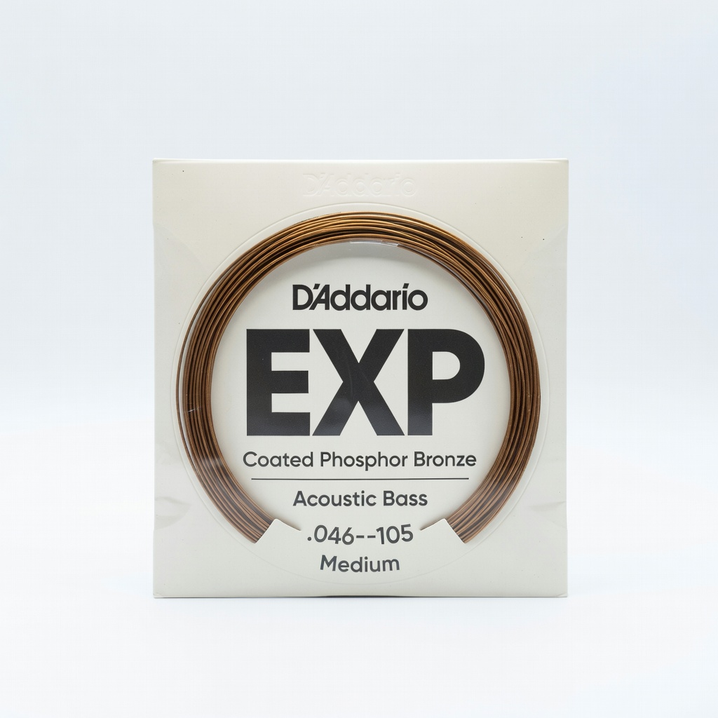 D'Addario EXP Coated Phosphor Bronze Acoustic Bass Strings (Medium .046-.105)
